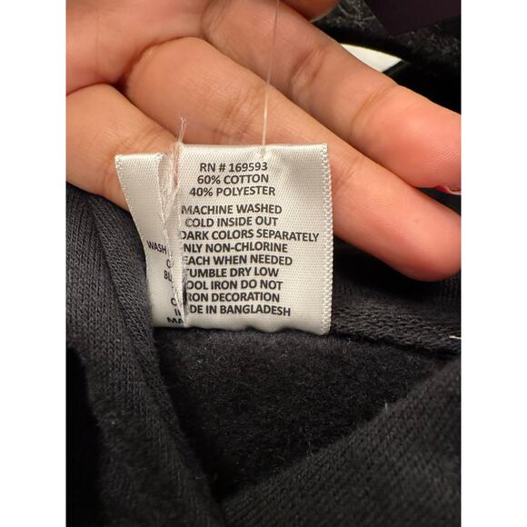 NWT New York Fleece Lined Cotton Blend NY Sweatshirt Black Hoodie Unisex Large - Picture 6 of 6